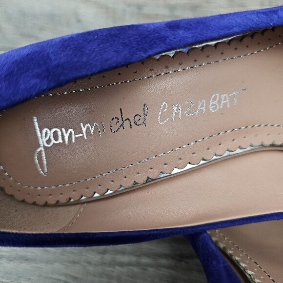 JEAN-MICHEL Eris CAZABAT Suede Metallic Pointed-Toe Pumps - Picture 6 of 12